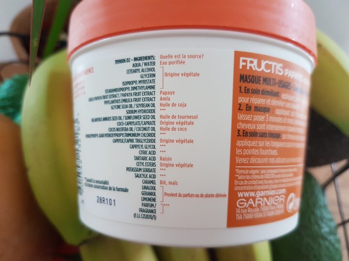 masque fructis hair food. Greenwashing?